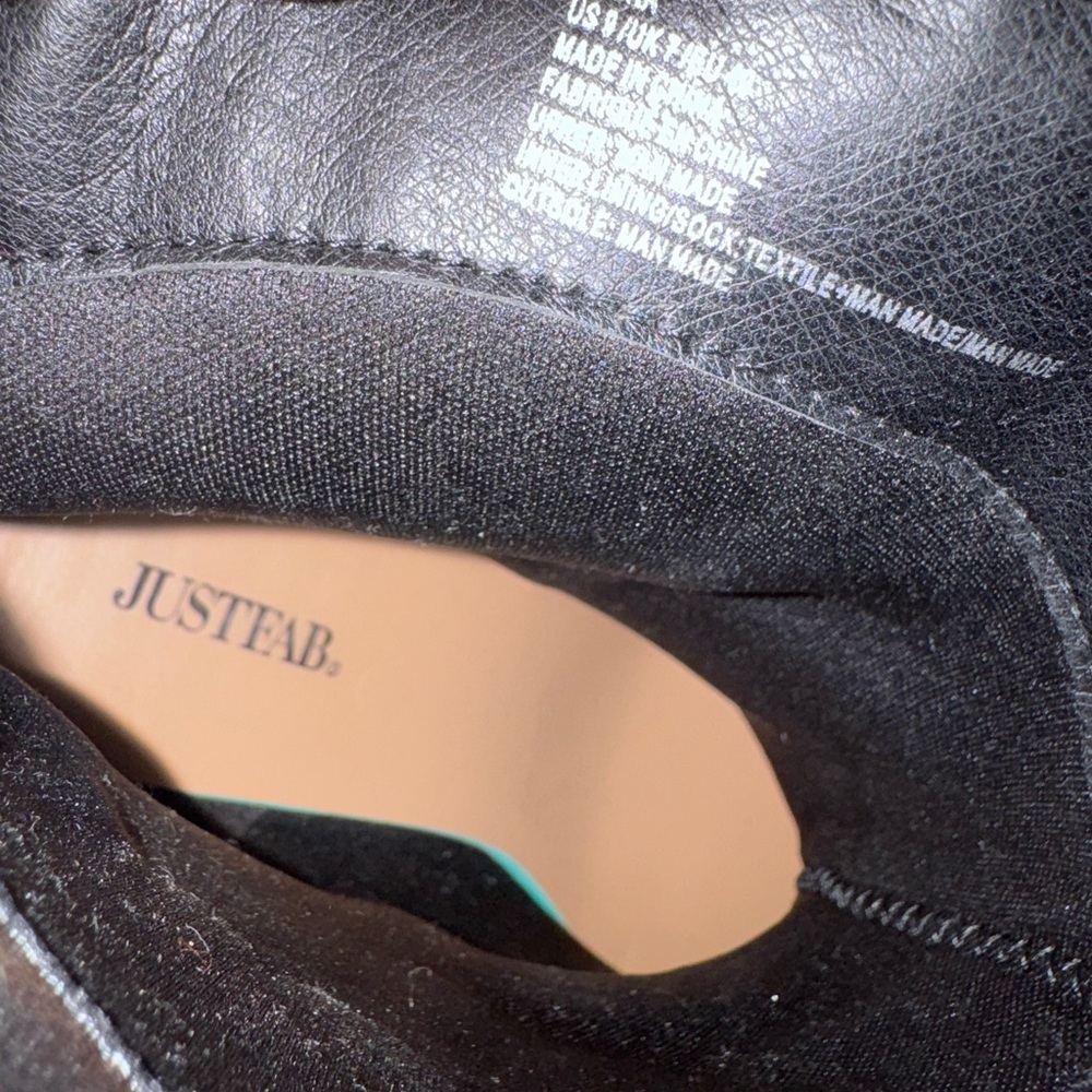 JustFab Black Croc-Embossed Heeled Boots - Picture 3 of 3
